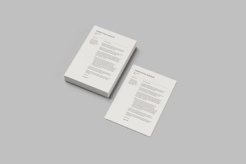 A4 Paper Stack Mockup