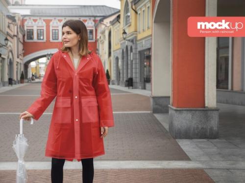 Person With Raincoat Mockup