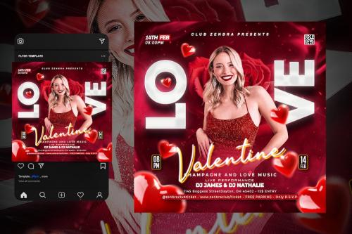 Valentines Day Party Flyer Template