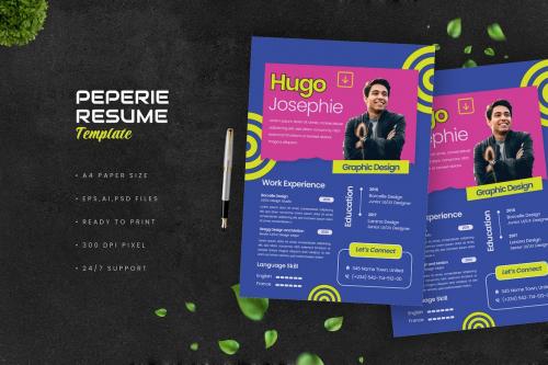 Peperie Purple Blue Resume