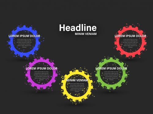 Infographic Layout with Abstract Colored Circles - 353449542