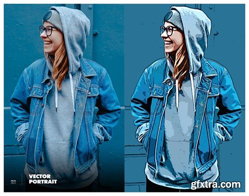 Vector Portrait Photoshop Action TRZDARY