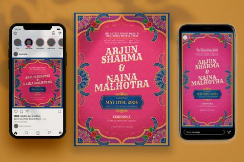 Hasmi - Indian Wedding Invitation Flyer Set