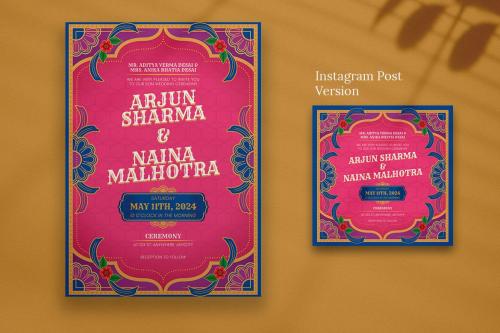 Hasmi - Indian Wedding Invitation Flyer Set