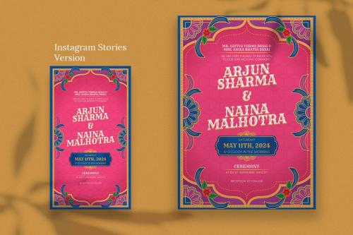 Hasmi - Indian Wedding Invitation Flyer Set