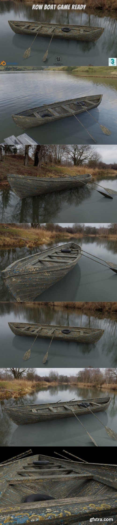 Old Row Boat-Game Ready