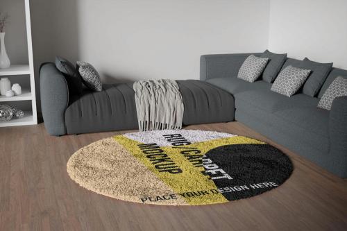 Circle Rug/Carpet Mockup