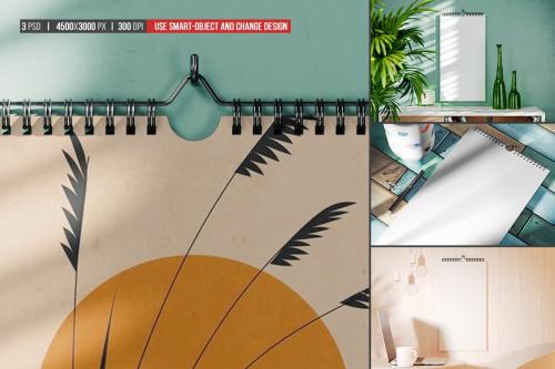 Wall Spiral Calendar Mockup