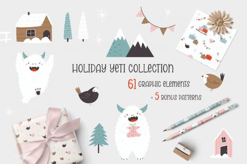 Yeti Holiday Clipart Collection