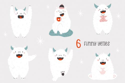 Yeti Holiday Clipart Collection