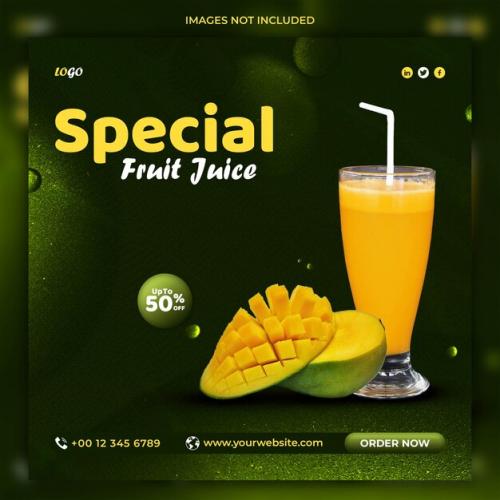 Post Juice Fruit Sale Agency Social Media Web Banner Post Template Psd