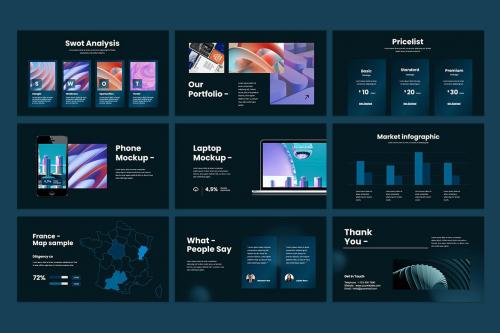 DiAgency Co - Dark Clean Powerpoint