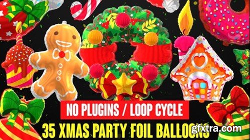 Videohive Foil Balloons - Xmas Party Collection 25226176