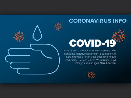 Blue Banner Layout with Coronavirus Information - 353719676