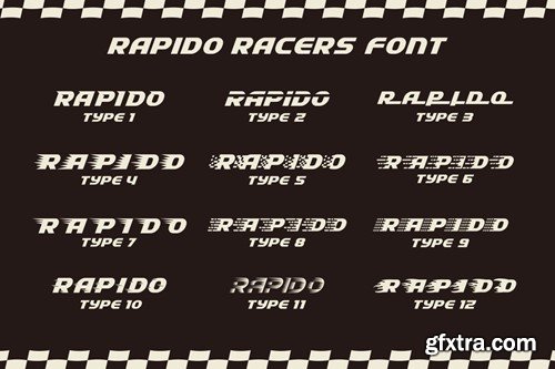 Rapido Racers - Quirky Display Speed Font KYGCS2A