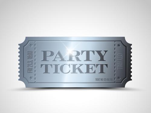 Silver Event Ticket Banner Layout - 353719876