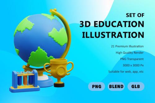 3D Education Illustration