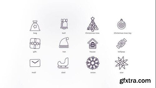 Videohive Christmas Holidays - Outline Icons 50191889