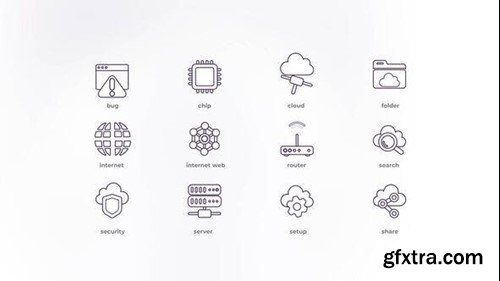 Videohive Cloud Technology - Outline Icons 50191914