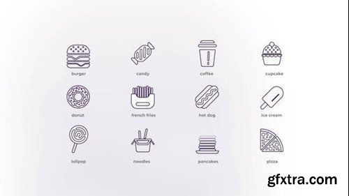 Videohive Fastfood - Outline Icons 50192001