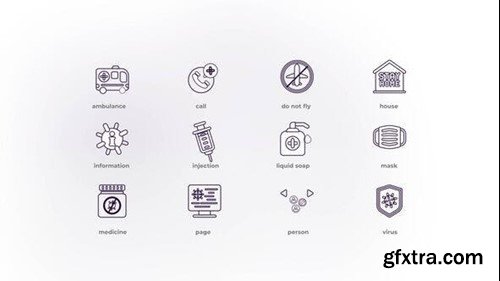 Videohive Coronavirus Prevention - Outline Icons 50191957