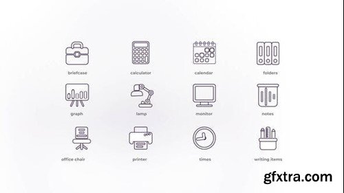 Videohive Office Supplies - Outline Icons 50192159