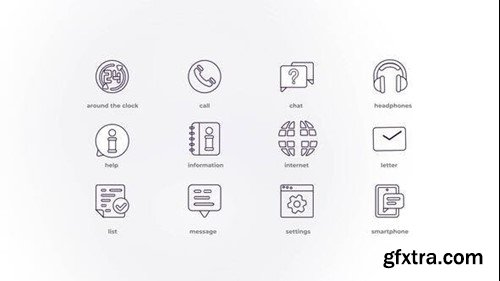 Videohive Customer Support - Outline Icons 50191978