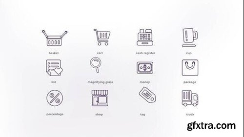 Videohive Shopping - Outline Icons 50192306