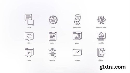 Videohive Social Media - Outline Icons 50192325