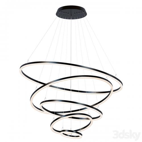 Black Modern Chandelier Light Light Santurn II LED Collection Pendant Light Cord Adjustable Brushed Aluminum Round Lighted Chandelier