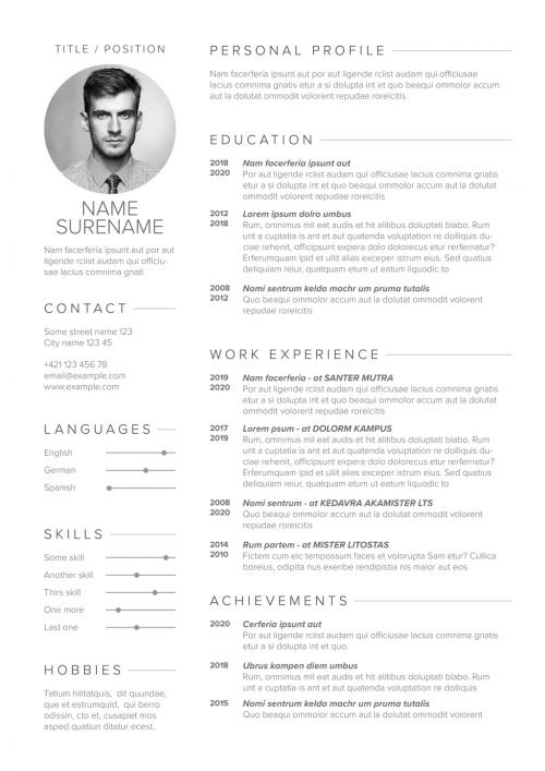 Minimalist Resume Layout - 353726654