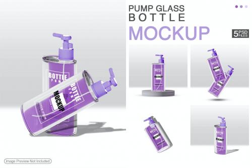 Pump Glass Bottle - Mockup