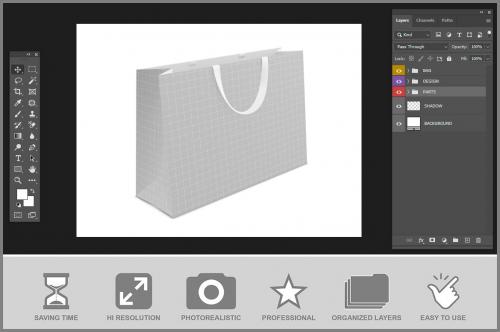 Landscape Paper Bag Mockup