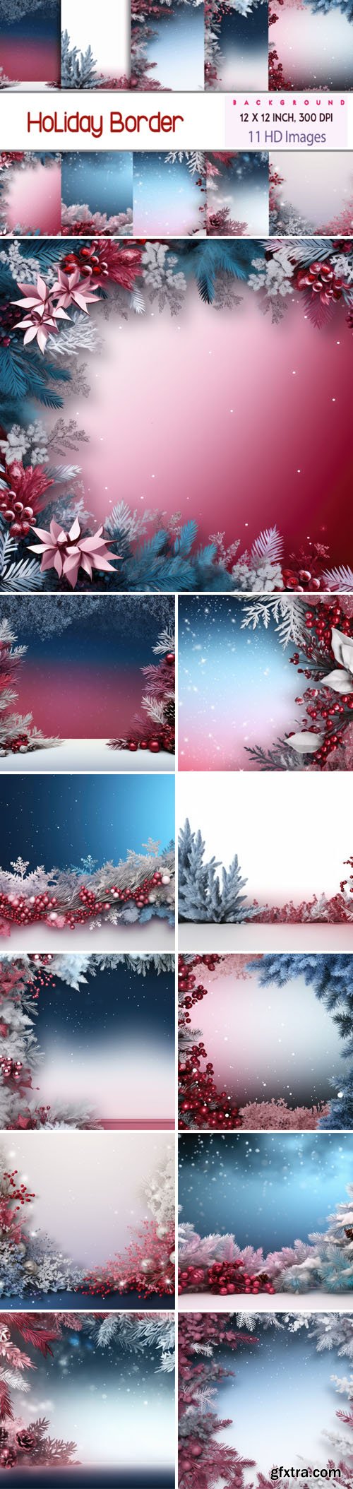 Holiday Borders - 11 Backgrounds Bundle