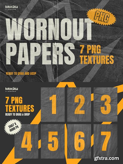 Wornout Papers - 7 PNG Textures