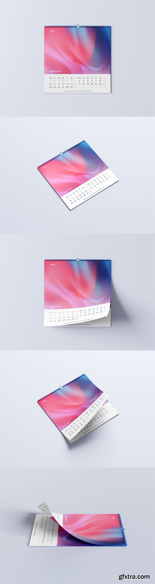 Square Wall Calendar PSD Mockup Templates