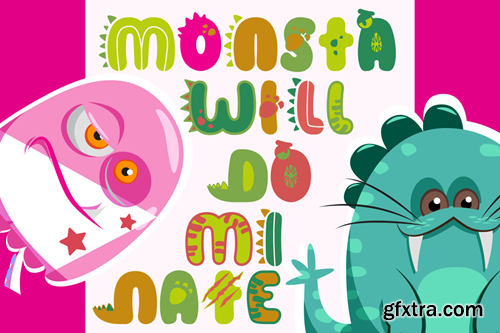 Monster Mash - Quirky Dino & Monster Font Theme 52AJ8GJ