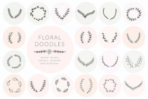 200+ Floral Elements~EPS,SVG,PSD,PNG