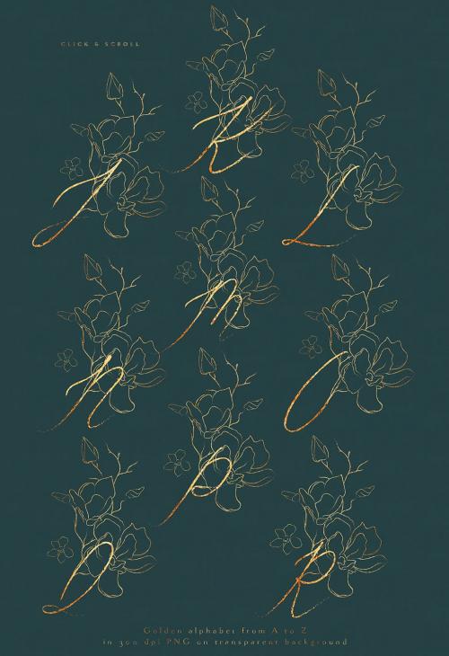 Handwritten Florawered Letters Monograms Elements