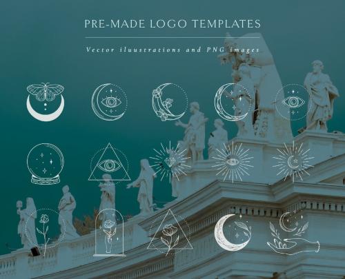 White Elements Vector illustrations. Social Media.