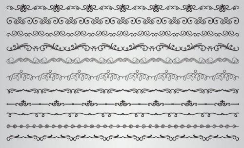 Hand Sketched Vintage Decorative Design Elements.