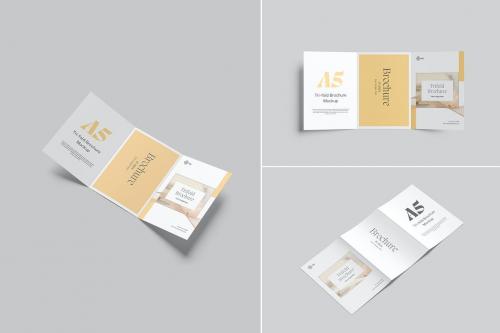 A5 Trifold Brochure Mockup