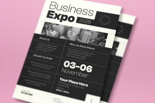 White Swiss Mono Business Expo Flyer Set