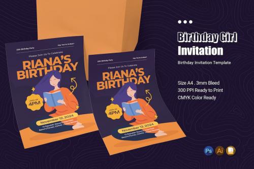 Birthday Girl Birthday Invitation