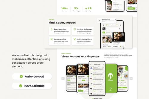 Eatscape - Mobile App Website Landing Page