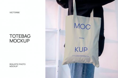 Totebag Mockup With Model