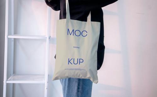 Totebag Mockup With Model