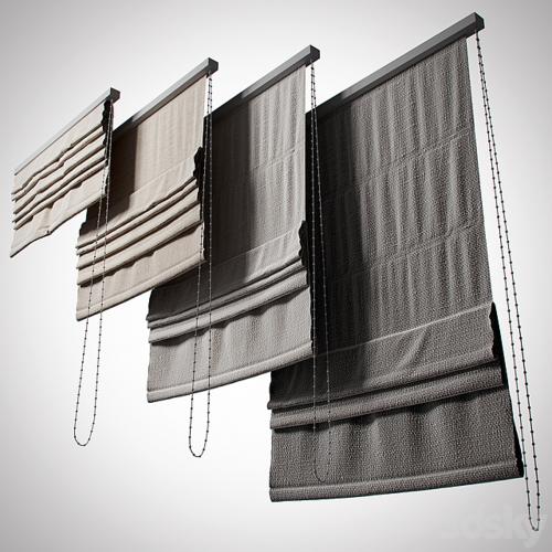 Set Roman blinds (4 stages, 3 colors)