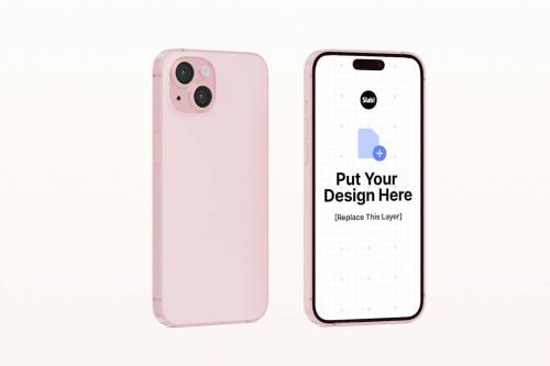 Pink Iphone 15 Mockup