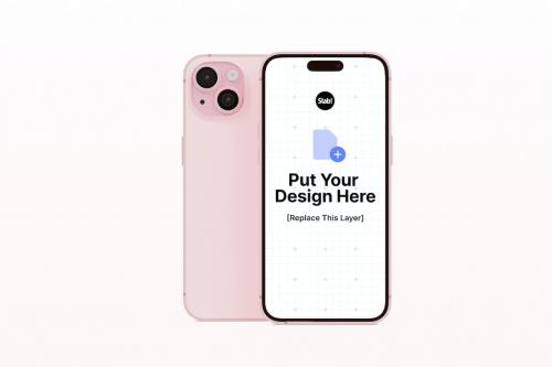 Pink Iphone 15 Mockup